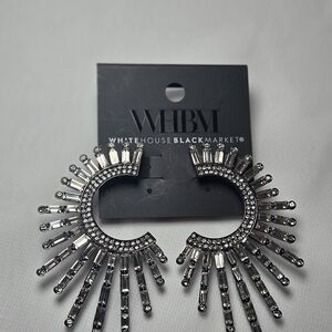 White House Black Market Silver Statement Earrings